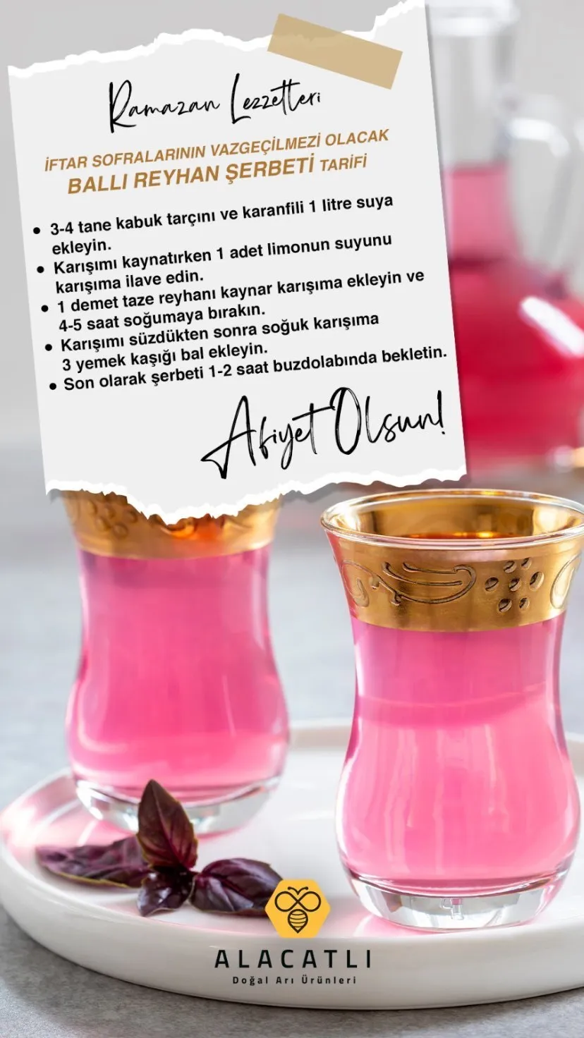 Ballı Reyhan Şerbeti — ballı tarif
