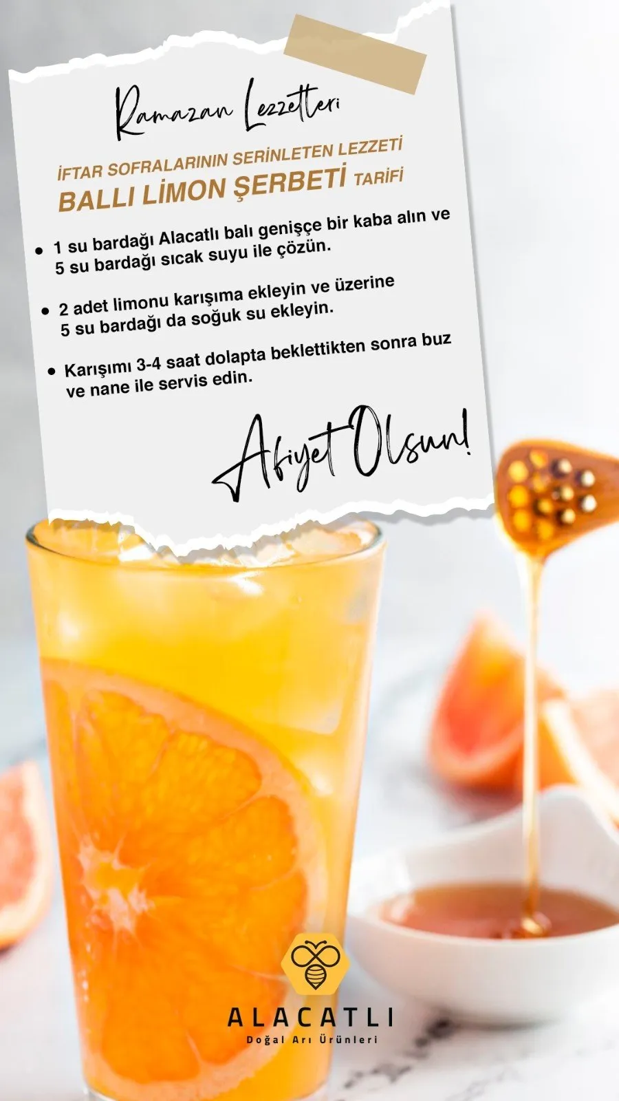 Ballı Limon Şerbeti — ballı tarif